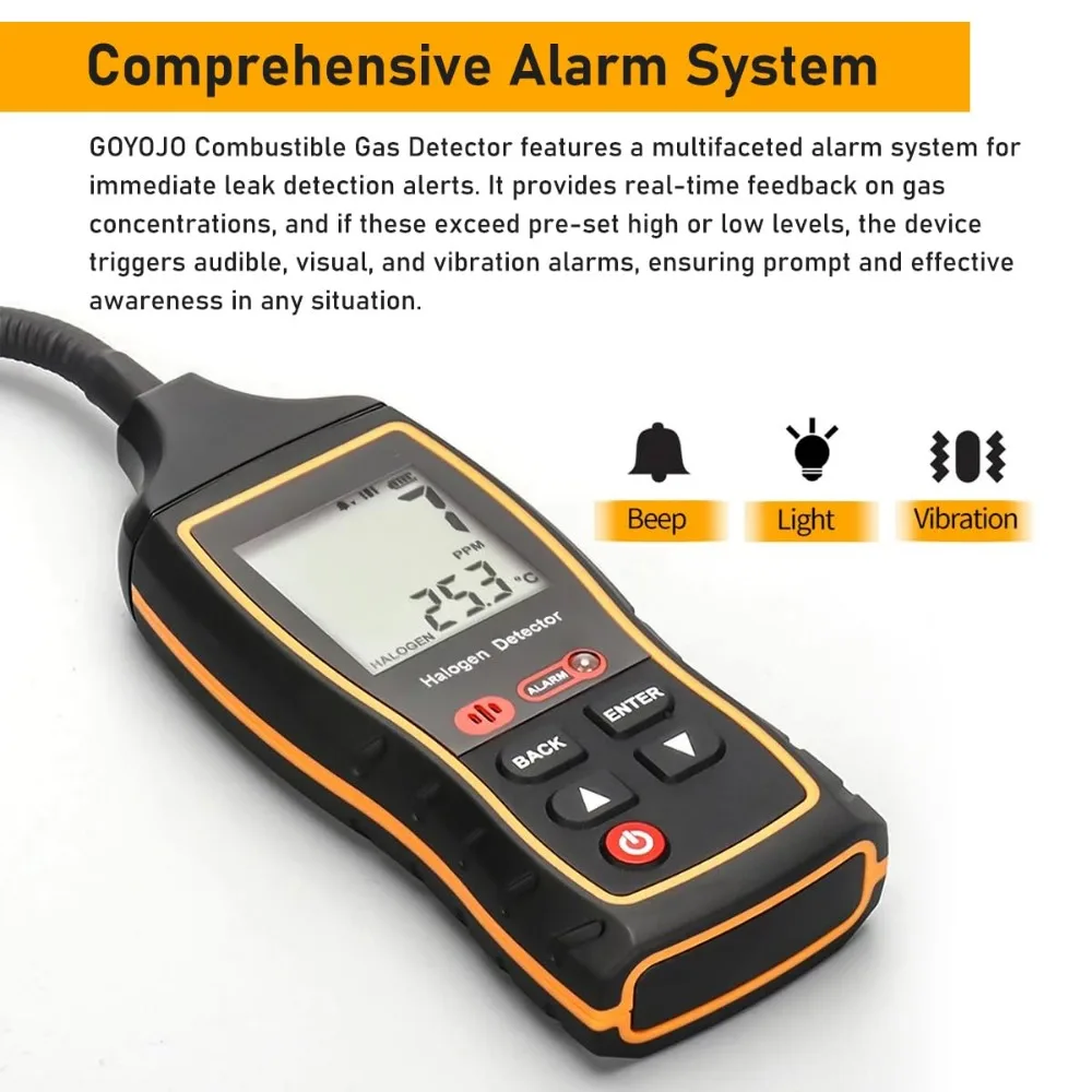 Halogen Leak Detector Refrigerant Gas Car Air Conditioner Refrigerator Freon CFCs HCFCs Halon Detector Meter SW-743A gas leak detector