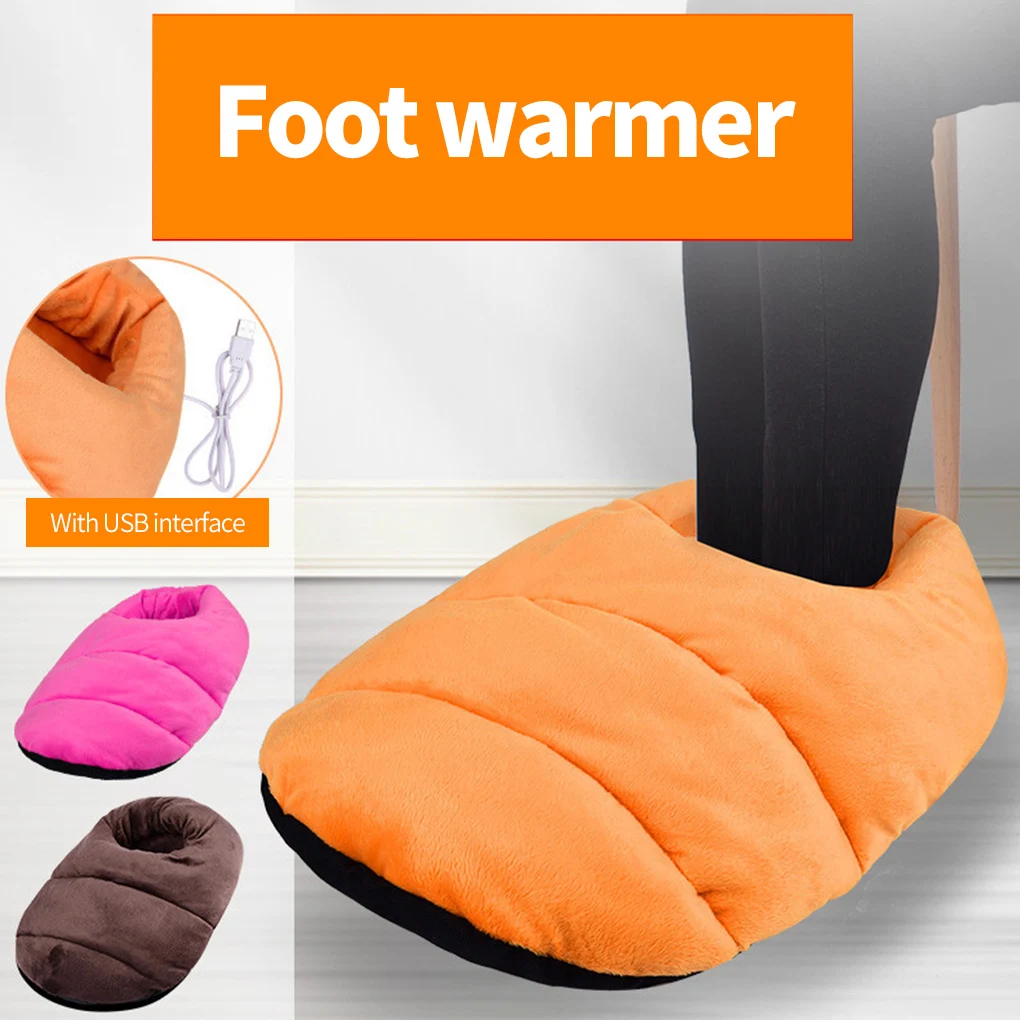 

Winter Foot Warmer USB Electric Heating Warm Shoes Feet Slipper for Indoor Home Travel Office