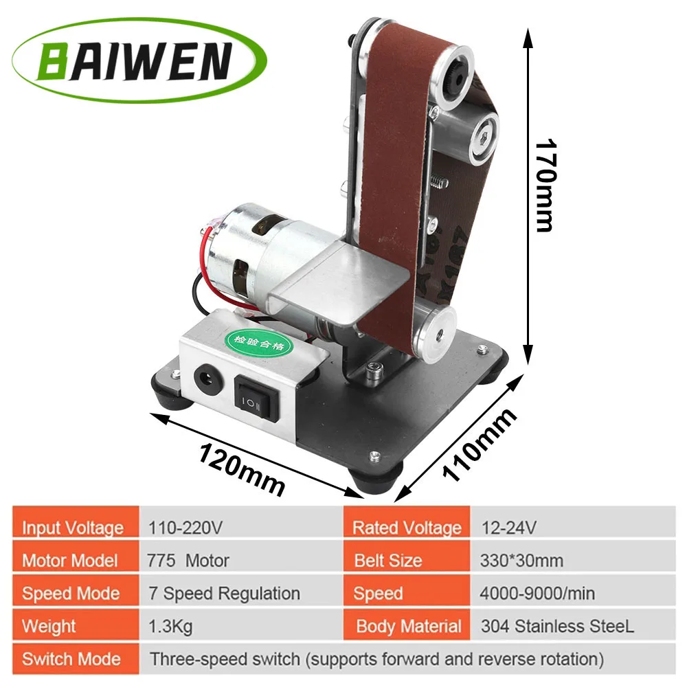 Electric Grinder New Angle Grinder Grinding Machine Belt Grinder Mini Electric Belt Sander DIY Polishing Grinding Machine Cutter Edges Sharpener