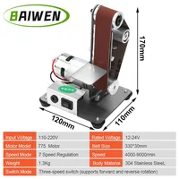 New Angle Grinder Grinding Machine Belt Grinder Mini Electric Belt Sander DIY Polishing Grinding Machine Cutter Edges Sharpener 2