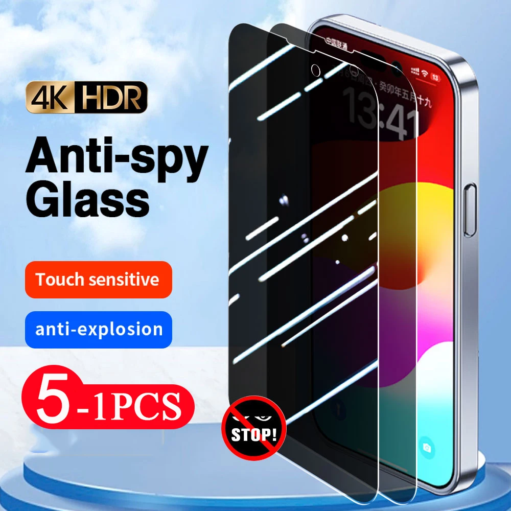 

5/1Pcs 9H for iPhone X XR XS Privacy Glass smartphone for iPhone 15 Plus 13 Mini 14 12 11 Pro Max tempered glass protective film