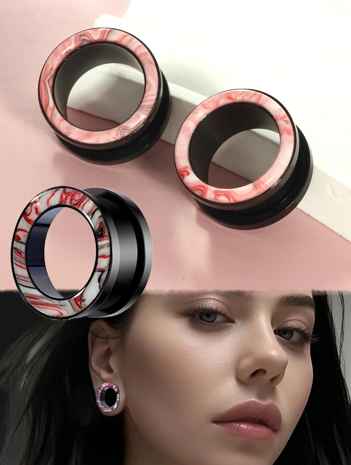 2pc 316 Stainless Steel Ear Plugs and Tunnels Ear Piercings Earlets Screwed Earring Expander Ear Gauges Body Jewelry Piercings