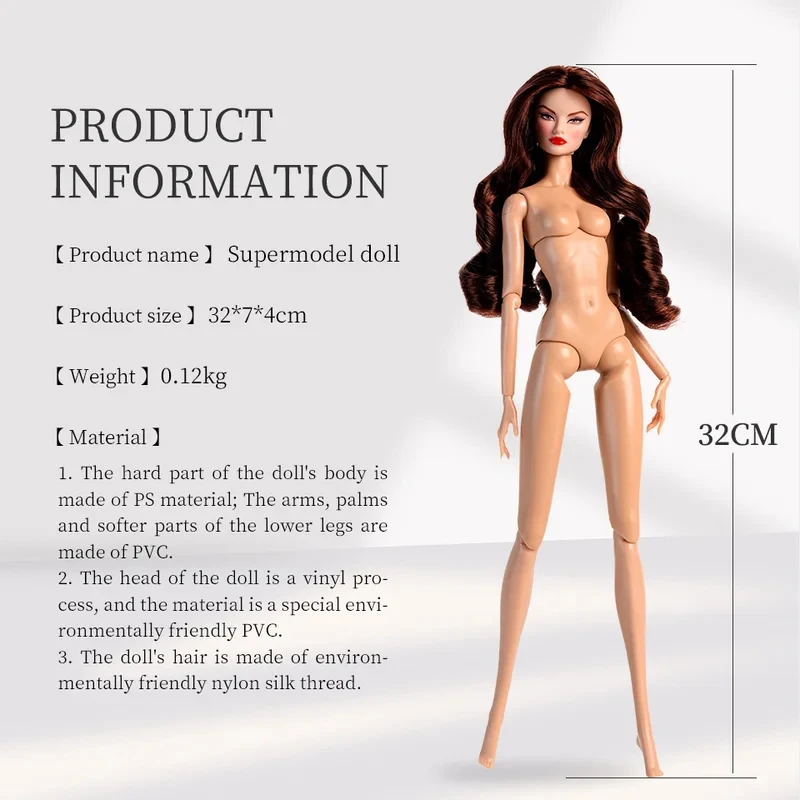 시안시안 32cm 슈퍼모델 인형 귀엽고 트렌디한 피규어 DIY 장난감 골드 에디션 오리지널 인기 유럽 아메리칸 스타일 패션 컬렉터