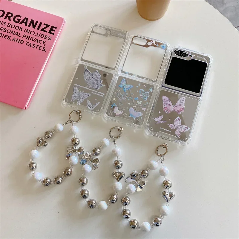 

Mirror Surface Gradient Butterfly Phone Case for Samsung Galaxy ZFlip3 ZFlip4 ZFlip5 Hard PC Back Cover for Z Flip 5 Case Shell