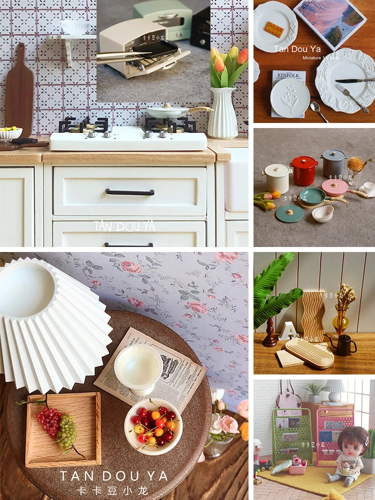 DollhouseMiniatureKitchenAccessoriesMiniatureCooktopGasRangeModelMiniShelving