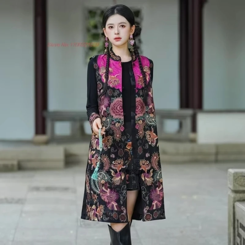 2025 chinese vintage hanfu tops traditional satin jacquard stand