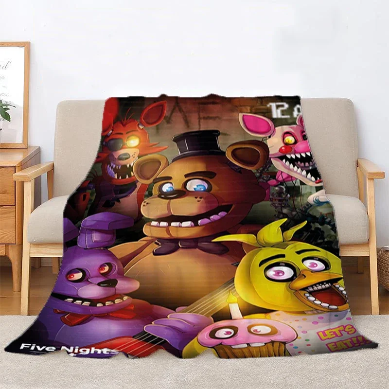 겨울용 푹신한 F-Fnaf 플란넬 시트, 더블 침대보 침대 담요, 무릎 소파, 부드럽고 따뜻한 오버사이즈 낮잠 