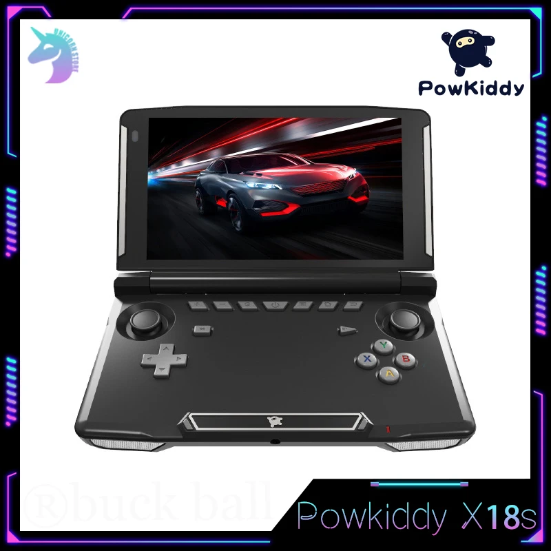 

New Powkiddy X18S X18 Video Game Players Flip Handheld Console Android System 5.5 Inch Touch Ips Screen Black T618 Chip PS2 Gift