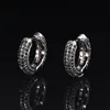 925 Silver Iced Black Color Moissanite Hoop Earrings 3 Rows Hiphop Women Diamond Circle Huggie Earrings Pass Tester Wholesale 1