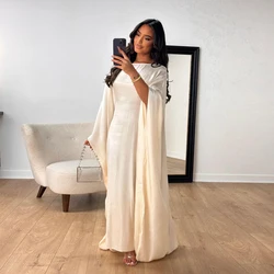 Ramadan Summer Batwing Sleeve Satin Butterfly Abaya Islam Muslim Maxi Dress Kebaya Women Kaftan Robe Musulmane Femme Vestidos