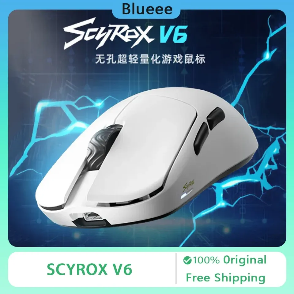 Scyrox V6 Gaming Mouse Wireless Lightweight Pixart3950 8k Low Latency Mice Customized Ergonomic Gamer Mouse Office Accessories