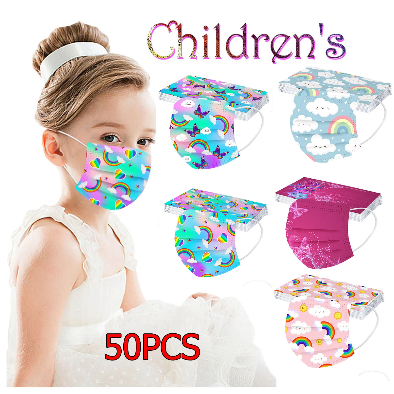 Children's Mask Disposable Face Mask Industrial 3Ply Ear Loop 50PCS Kids Mask Mascarillas Quirúrgicas Homologadas 2