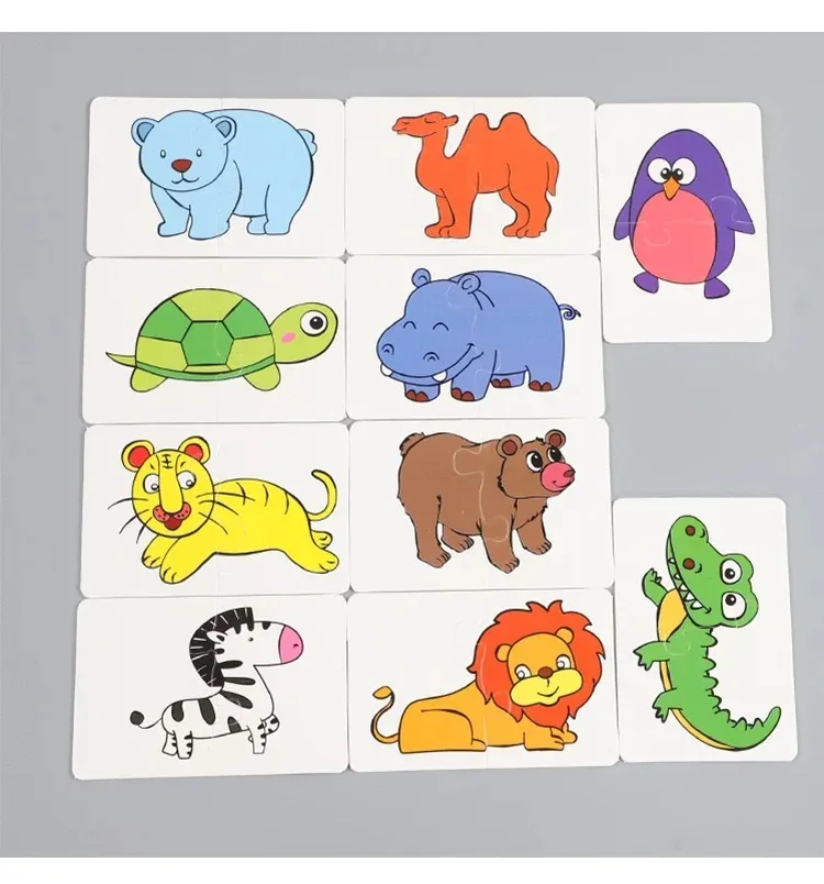 Children's Montessori Enlightenment Card Matching Puzzle Early Education Cartoon Pattern Cognitive Boys and Girls Toys 5