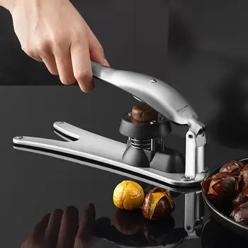 CHESTNUT CUTTER เปิด 304 เหล็ก Nutcracker คลิปกดปอกเปลือก Walnut Cracker Sheller Home KITCHEN Gadgets เครื่องมือ 2