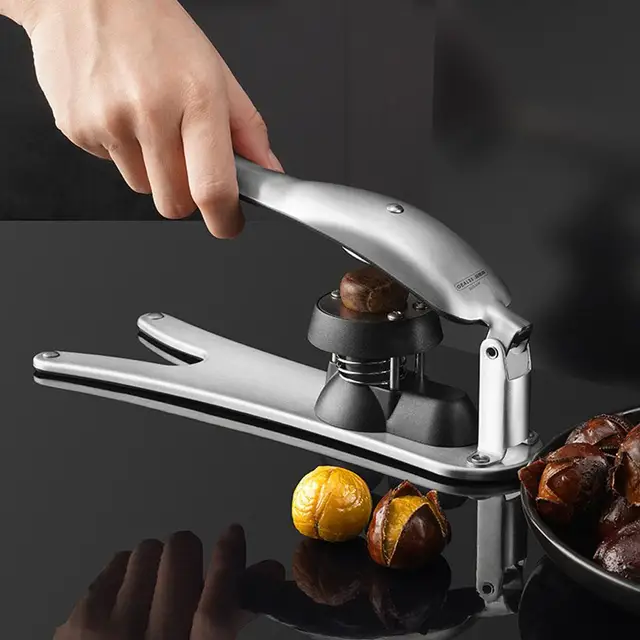 CHESTNUT CUTTER เปิด 304 เหล็ก Nutcracker คลิปกดปอกเปลือก Walnut Cracker Sheller Home KITCHEN Gadgets เครื่องมือ 2