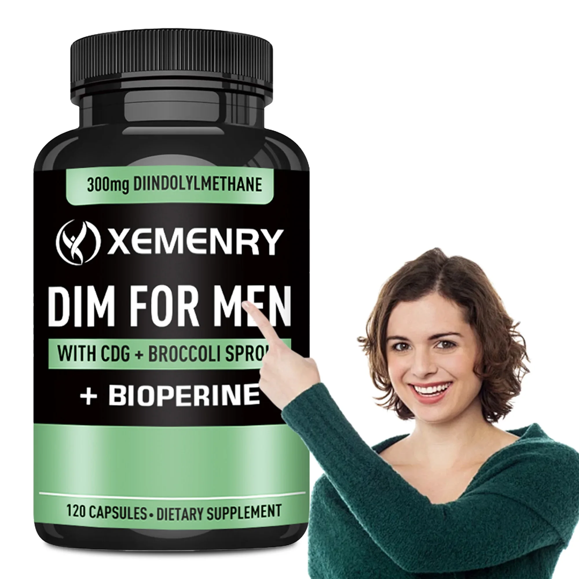 DIM for Men Capsules-Balance Hormones, Boost Metabolism, and Increase Muscle Mass-120 Capsules