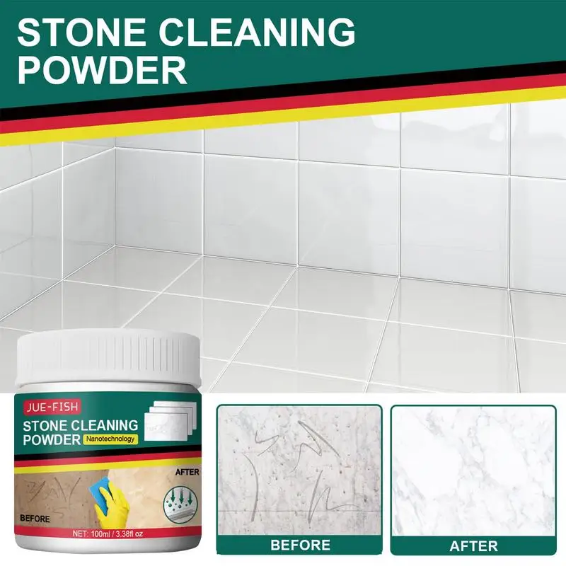 

100ml Natural Stone Cleaning Powder Stain Remover Granite Quartz Marble Tile Stubborn Stains Remover For Kitchen Countertops