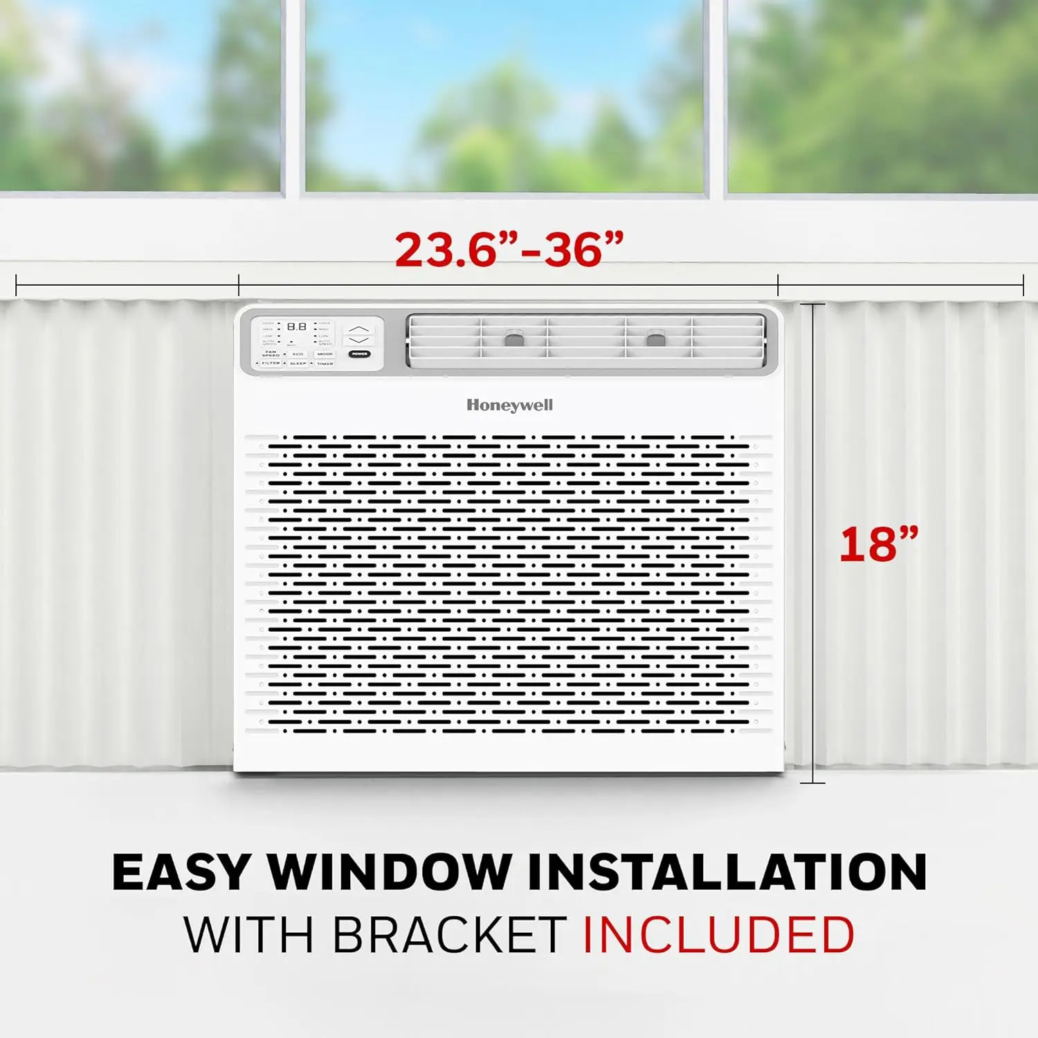 14,000 BTU Digital Window Air Conditioner, Remote, LED Display, 4 Modes, Eco, 800 sq ft Coverage 5