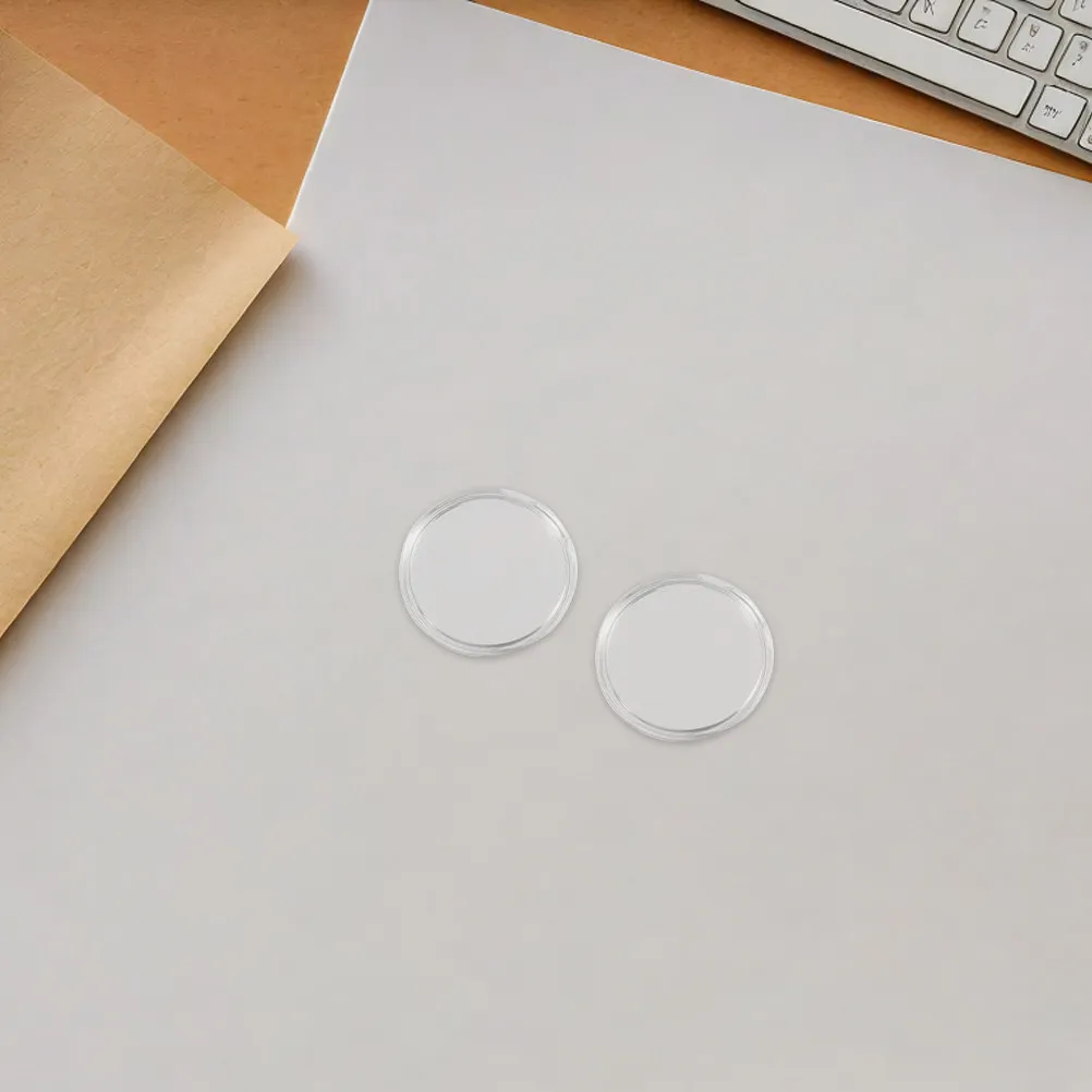 80Pcs 보관 용기 안전한 디스플레이를 위한 투명한 원형 플라스틱 보호대 휴대용 수집 용품 방진 밀봉