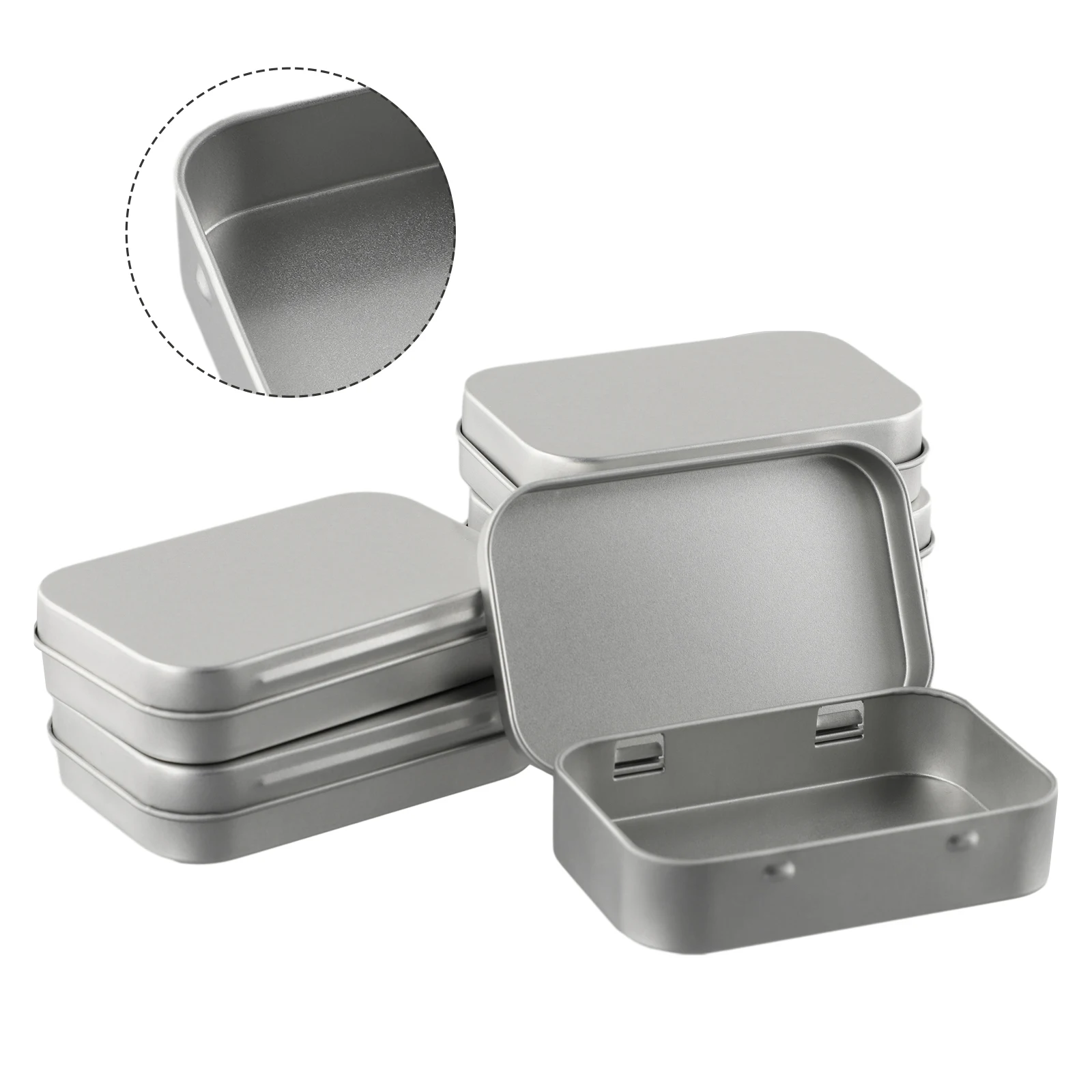 6 Scatoline Metalliche Con Coperchio Scorrevole - Portagioie, Portacaramelle, Mini Contenitori