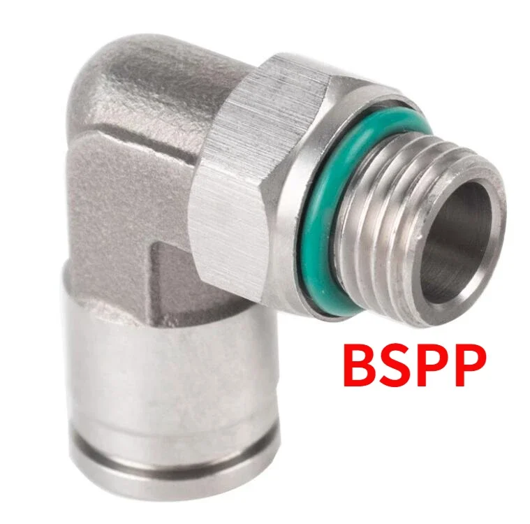 Stainless Steel Pneumatic Quick-Release Connector Elbow Fitting