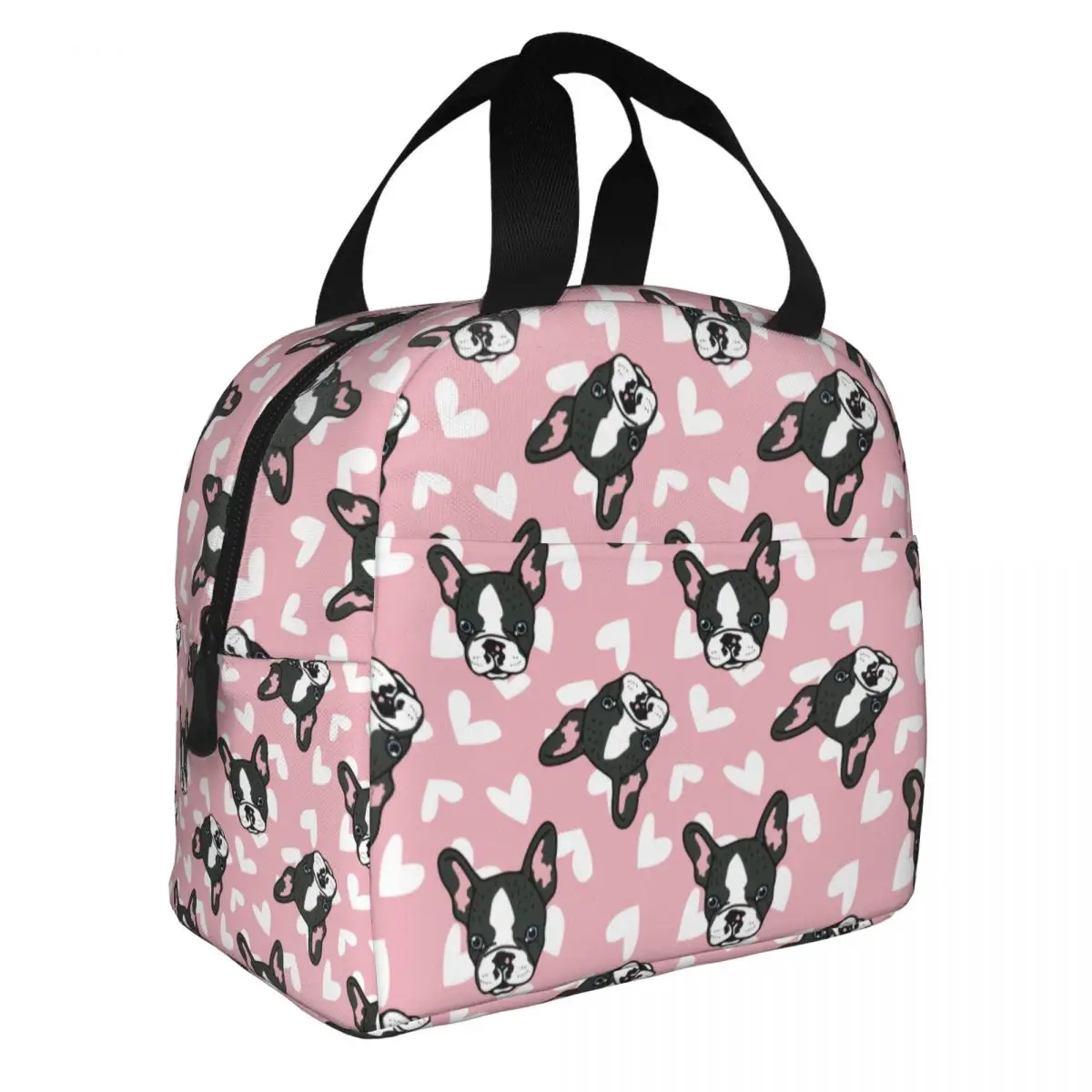 Lunch Bags for Men Women Bulldog Dog Thermal Cooler Portable School Animal Oxford Lunch Box Handbags