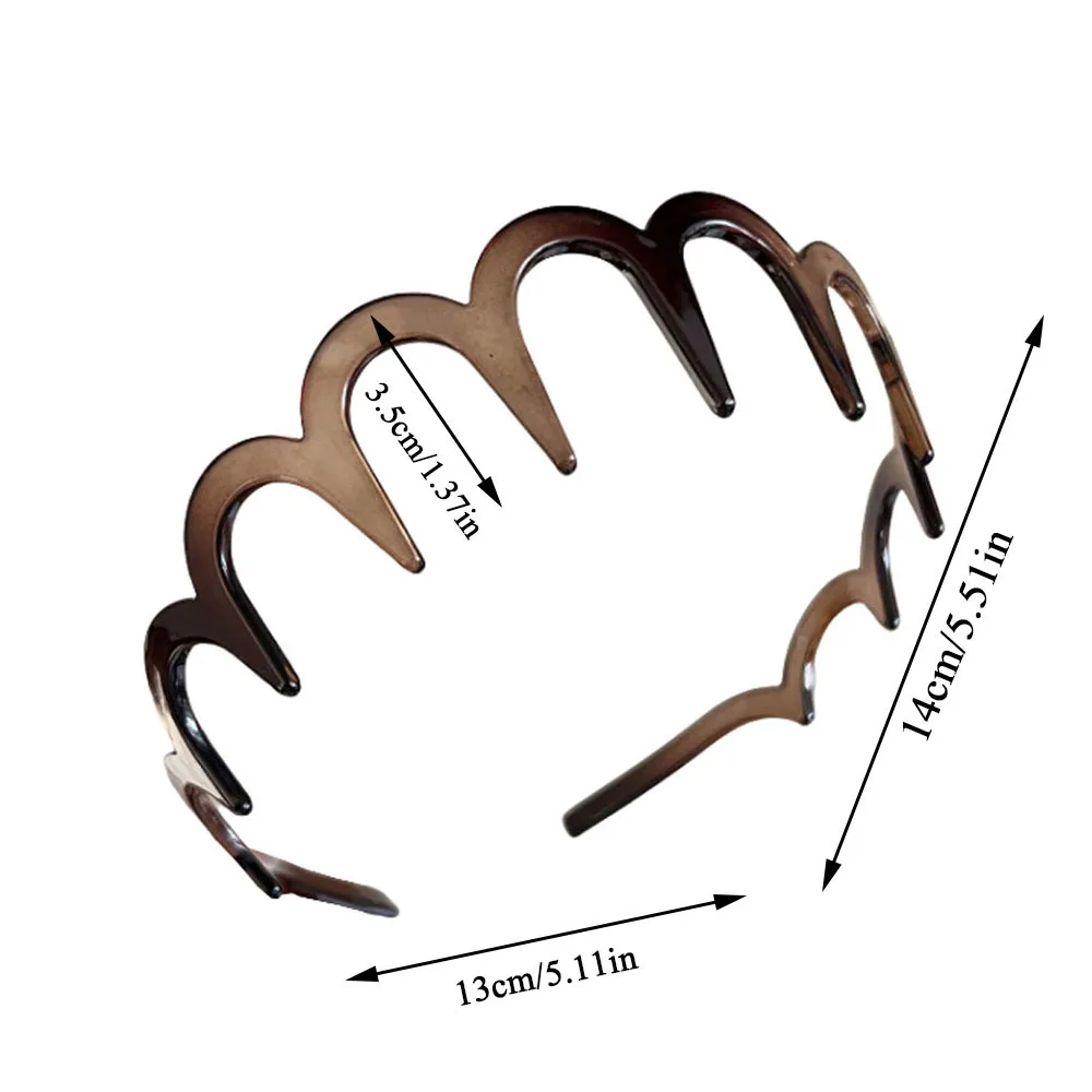 2 Fasce Capelli Zig Zag - Pettine Ondulato Con Denti Anti Scadimento Marrone E 436865