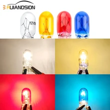 

4x T10 Halogen Bulb W5W White Blue,Amber Warm White Color 12V 5W 194 501 Bright Side Wedges Car Light Source Instrument Lamp