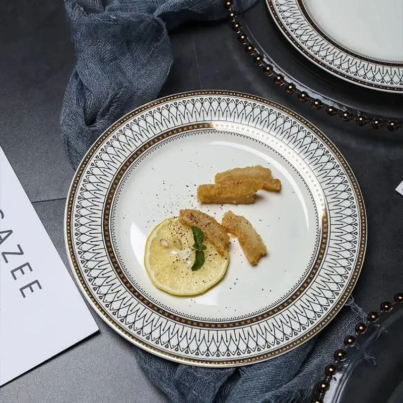 European style ceramic desserts, salad plates, restaurants, light luxury dishes, kitchen utensils