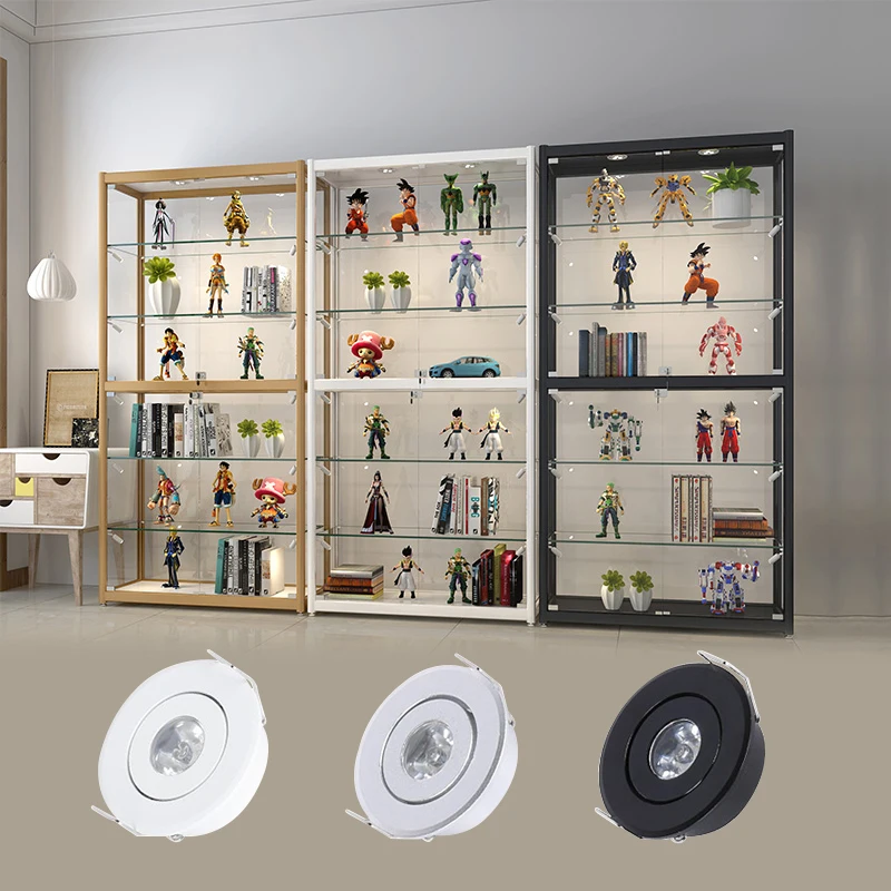 6pc 3W 1W Mini led Downlight Cabinet Recessed Spot light led Driver Pure Nature Warm white and White Silver Black body AC85-265V