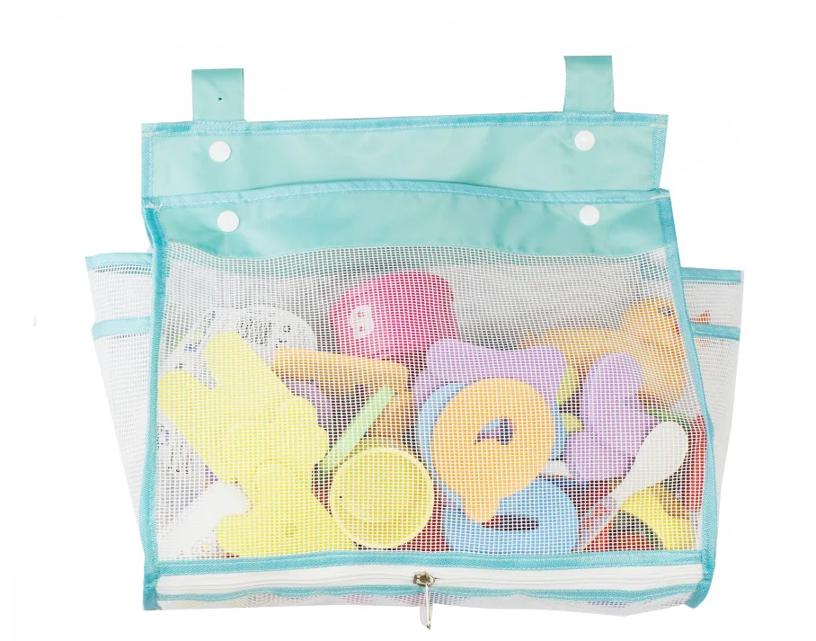 Hanging Bath Toy Organizer, Extra Large Opening Bathroom Toy Holder, Large Capacity Bottom Zipper Bathtub Toy Storage Bag 5