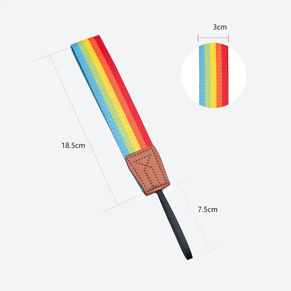 레인보우 스트라이프 카메라 손목 스트랩 프리미엄 안전 손목 끈 디지털 미러리스 필름 스포츠 카메라용 핸드 랜야드