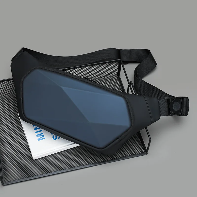 Men's Chest Bag Street Motorcycle Style Hard Shell Casual Fashion Travel Crossbody Trendy Bag