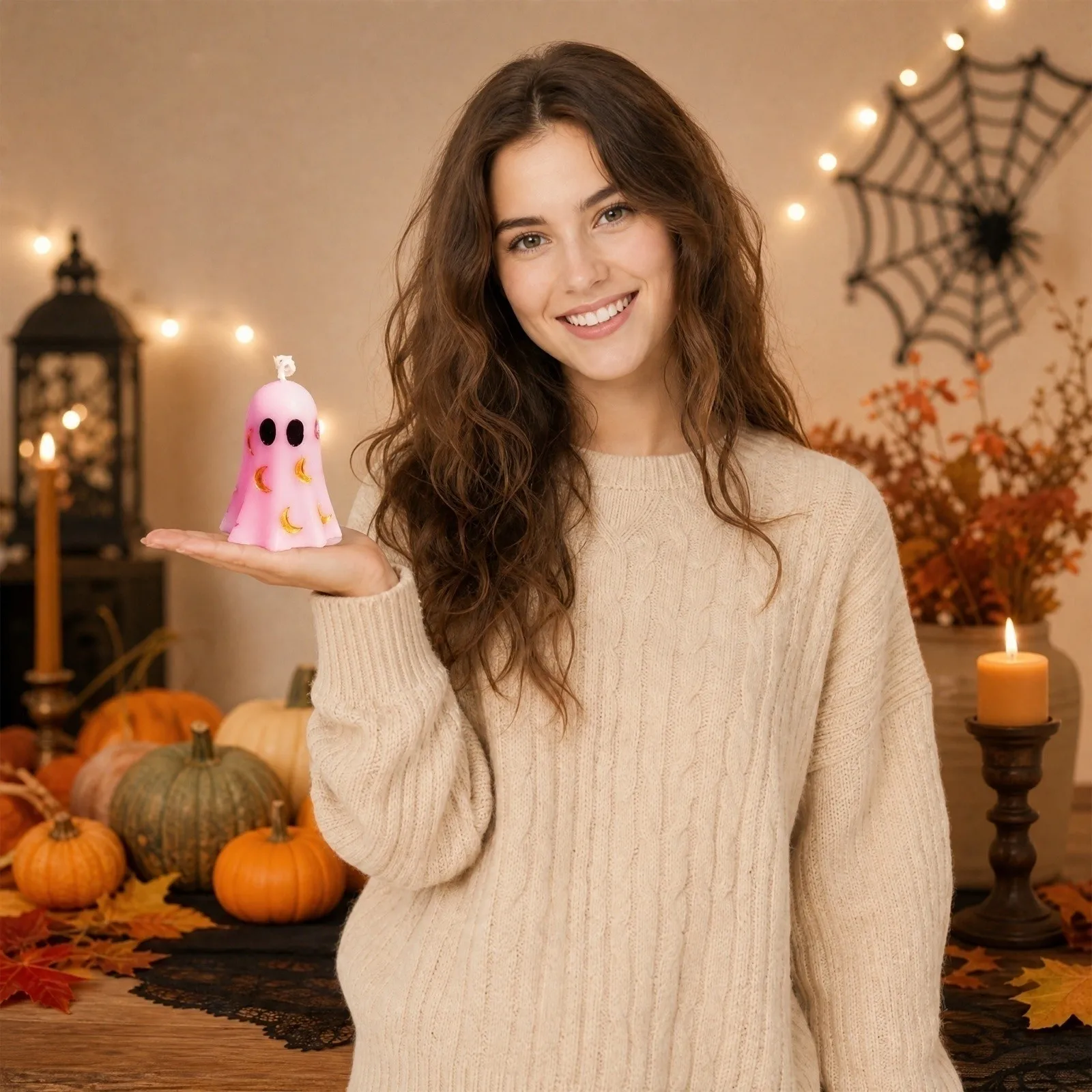Ethereal Glow: Gothic Ghost Scented Soy Candle for Home and Halloween Decor