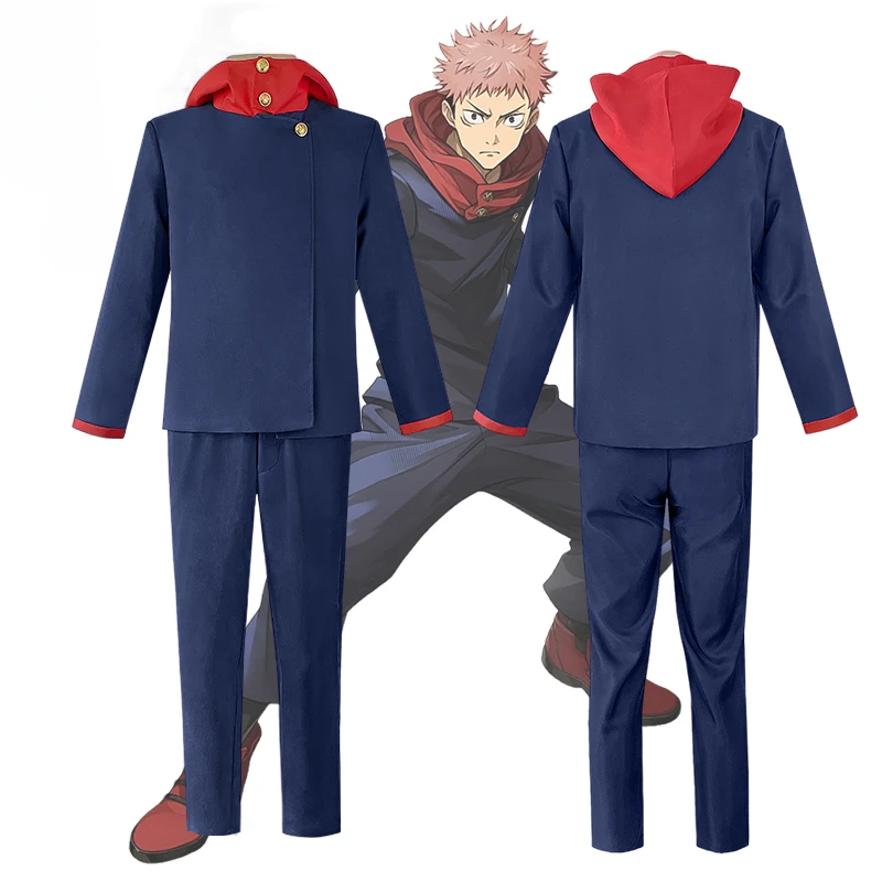 

Костюм для косплея юйдзи из аниме Itadori Yuji, костюм для косплея юютсу кайсена, Униформа, брюки, парик Itadori Yuji, одежда на Хэллоуин для мужчин и женщин