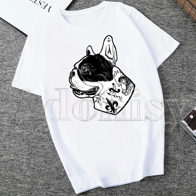 

French Bulldog Women Cartoon Mom Summer Print Lady T-shirts Top T Shirt Ladies Womens Graphic Female Tee T-Shirt
