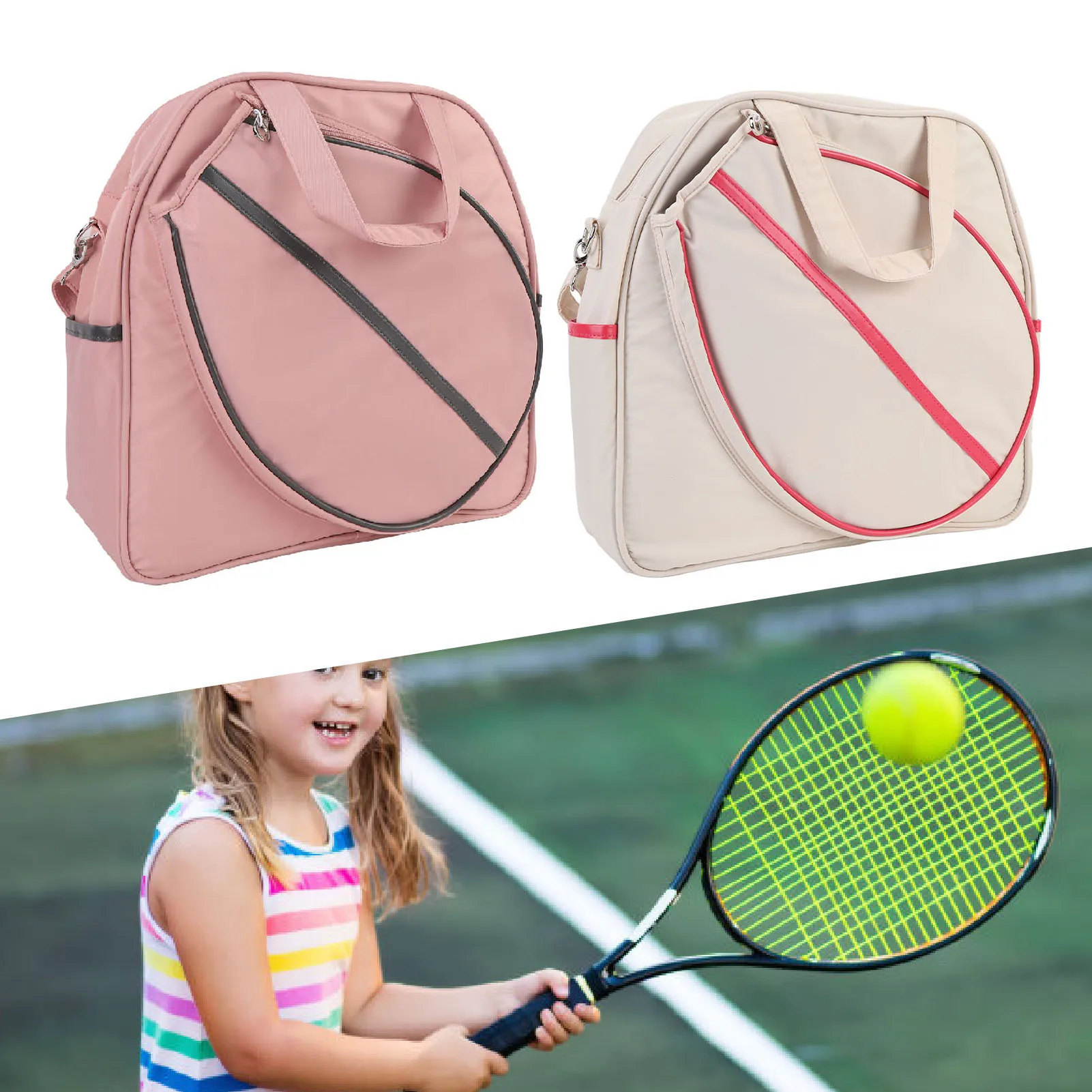 Shoulder Hand Tennis Bag Tennis Racket Bag with Strap Single Shoulder Or Handheld Large Capacity Water Proof Oxford Cloth