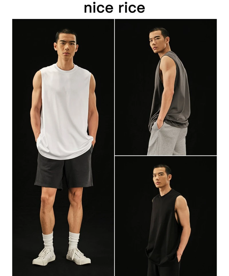 White“Bored Rockstar” Max Heavyweight" Men Sleeveless Crop Top Outfit 2026 Summer New Women's Vintage Breathable Tee Streetwear 5