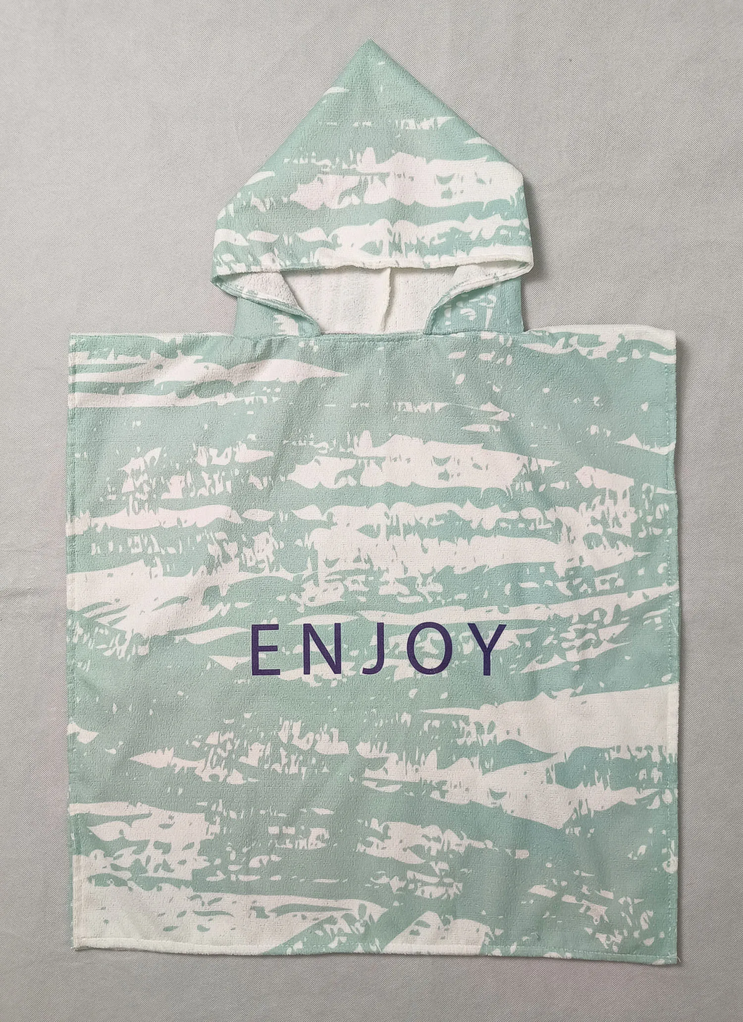 Hooded Towel Poncho for Kids, Beach Towel, Encourage Word Enjoy with Love Heart, Pool Cape, Novelty Gift for Baby,