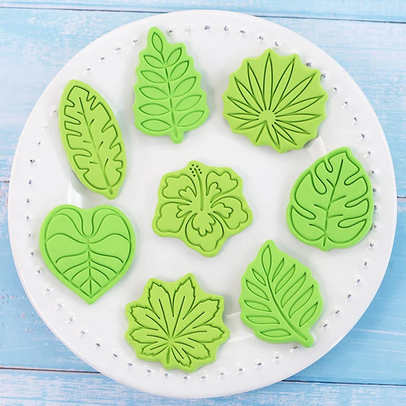 

8Pcs/set Plant Leaves Cookie Cutter Biscuit Mold 3D Press Stamp Leaf Fondant Cake Mould DIY Baking Pastry Tool Kitchen Bakeware