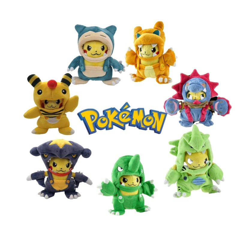 

21cm Original Pokemon Cosplay Plush Snorlax Charizard Hydreigon Tyranitar Garchomp Ampharos Slowpoke PP Cotton Kid Gift