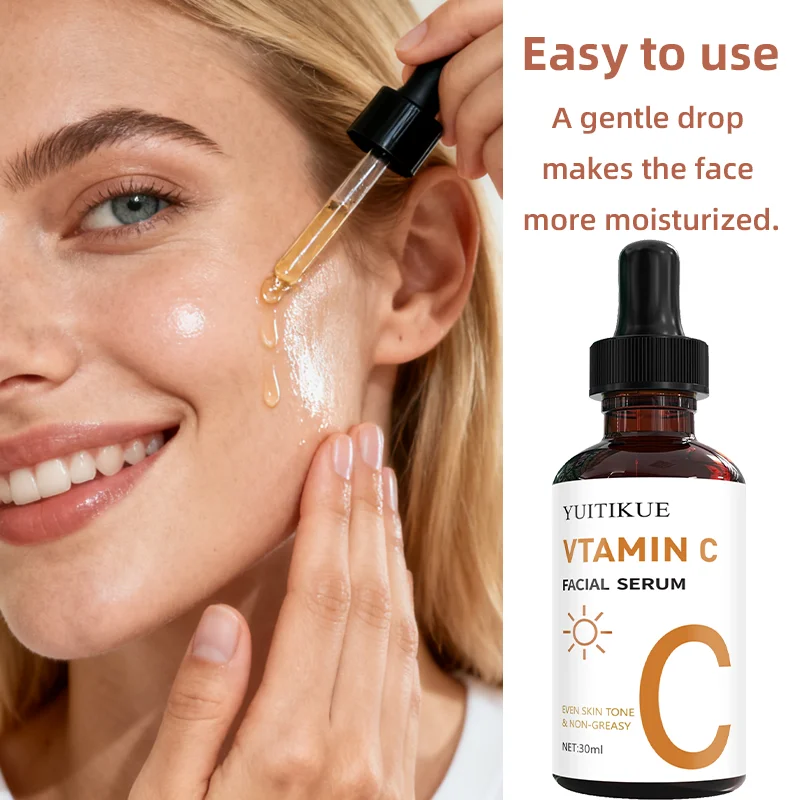 Vitamin C facial serum, evens skin tone & non-greasy, provides long-lasting deep hydration, firms and lifts