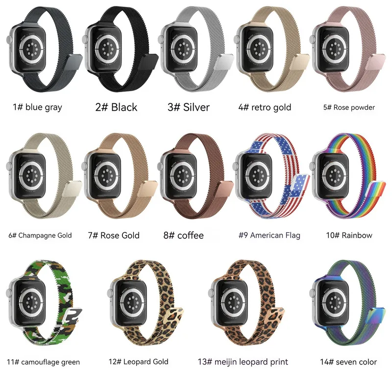 2024 Suitable for iwatch Series Full Size Metal Strong Magnetic Strap with Multiple Color Accessories High-quality Business Strap  (Non Watch)_voghion.com