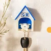 Wall White Dog Key Holder Creative Doghouse Car Key Storage Rack Shiro Puppy Keychain Shelf House Decoration Entrance Organizer 3