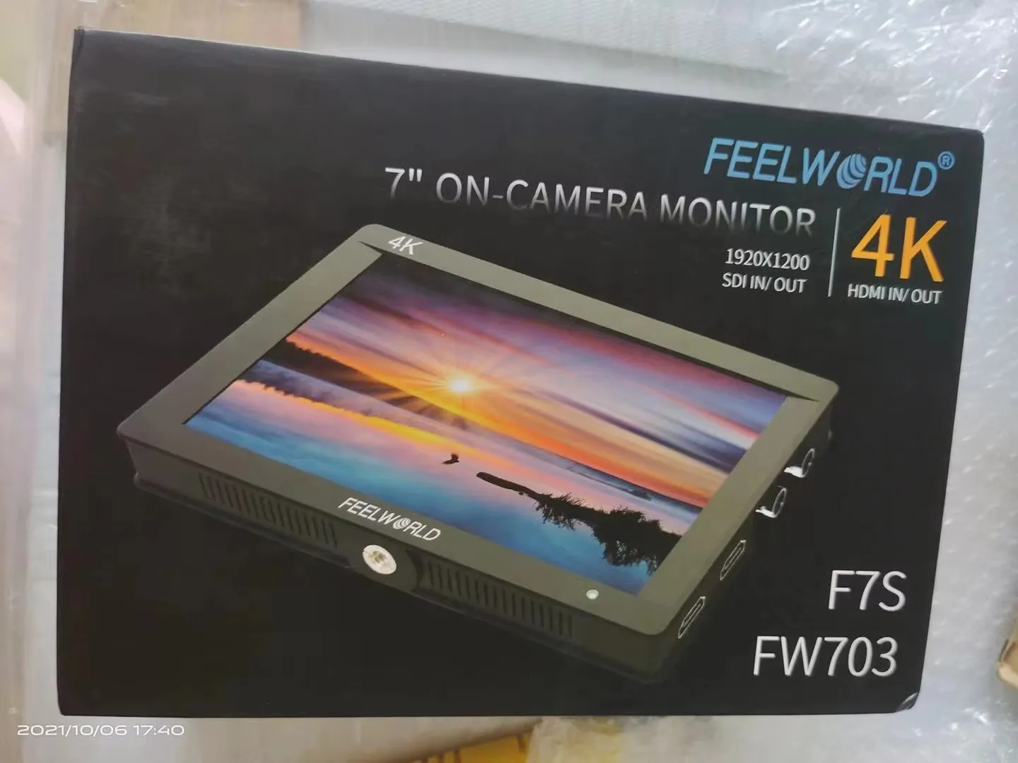 Feelworld FW703 7 Inch 3G-SDI 4K HDMI-compatible Monitor 7" IPS 1920x1200 Full HD Field Monitor Histogram Peaking Focus Zebra