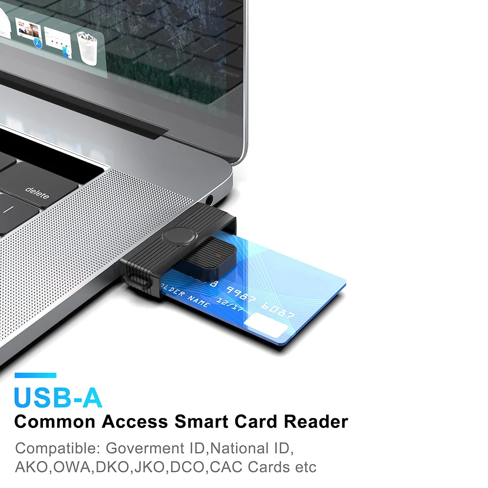 PC 컴퓨터용 USB 2.0 스마트 카드 리더기, 은행 카드, SIM CAC 카드 리더기, ID 카드 리더기