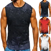 Men's  Printed Sleeveless Tank Tops Spring Summer Casual Beach O Neck Vest men gym clothing bodybuilding debardeur homme 2022