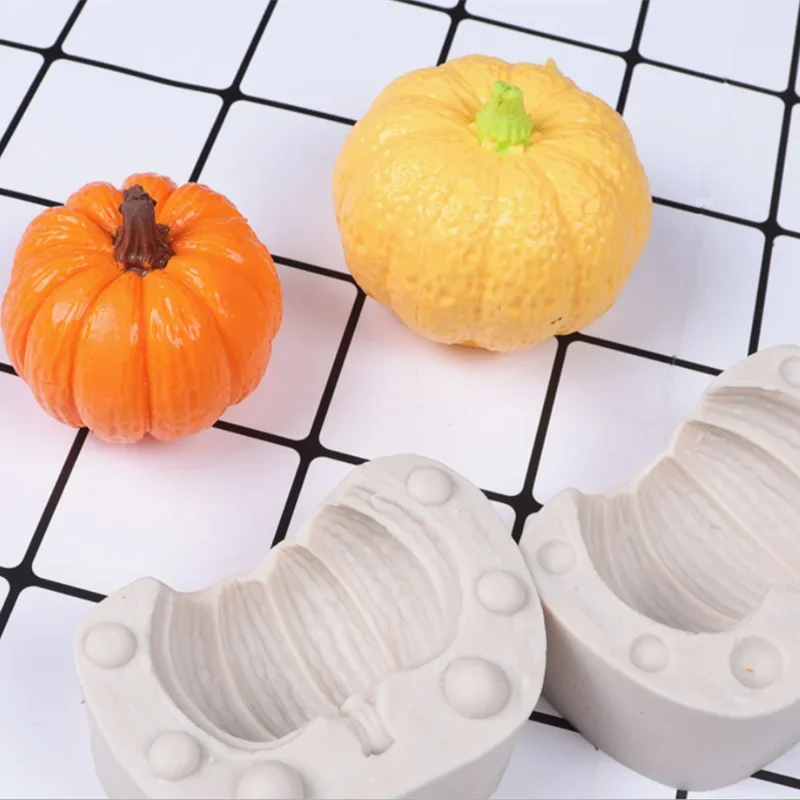 New Halloween Pumpkin Shape DIY Cake Candles Resin Mould Aromatherapy Plaster 3D Silicone Mold Kitchen Baking Tool Decoration