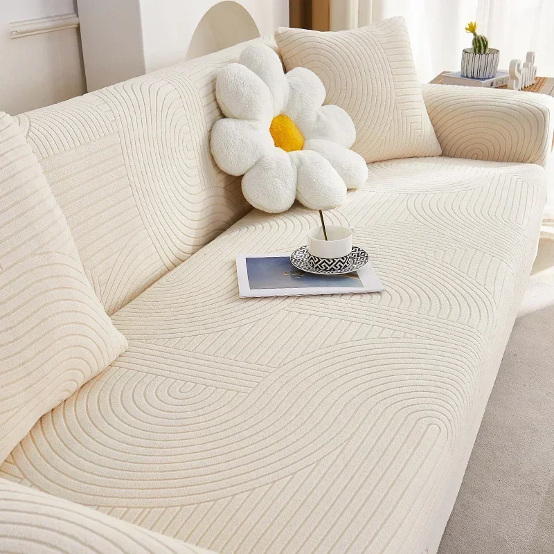 Modern Stripe Elastic Sofa Cover Stretch Slipcover Sofa Covers for Living Room Cubre Corner/L Shape/Sectional Couch Cover