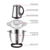 Electric Stainless Steel Meat Grinder Multifunctional 3-Speed Home Commercial Food Processor Sausage Maker Garlic Mincer Baby 6
